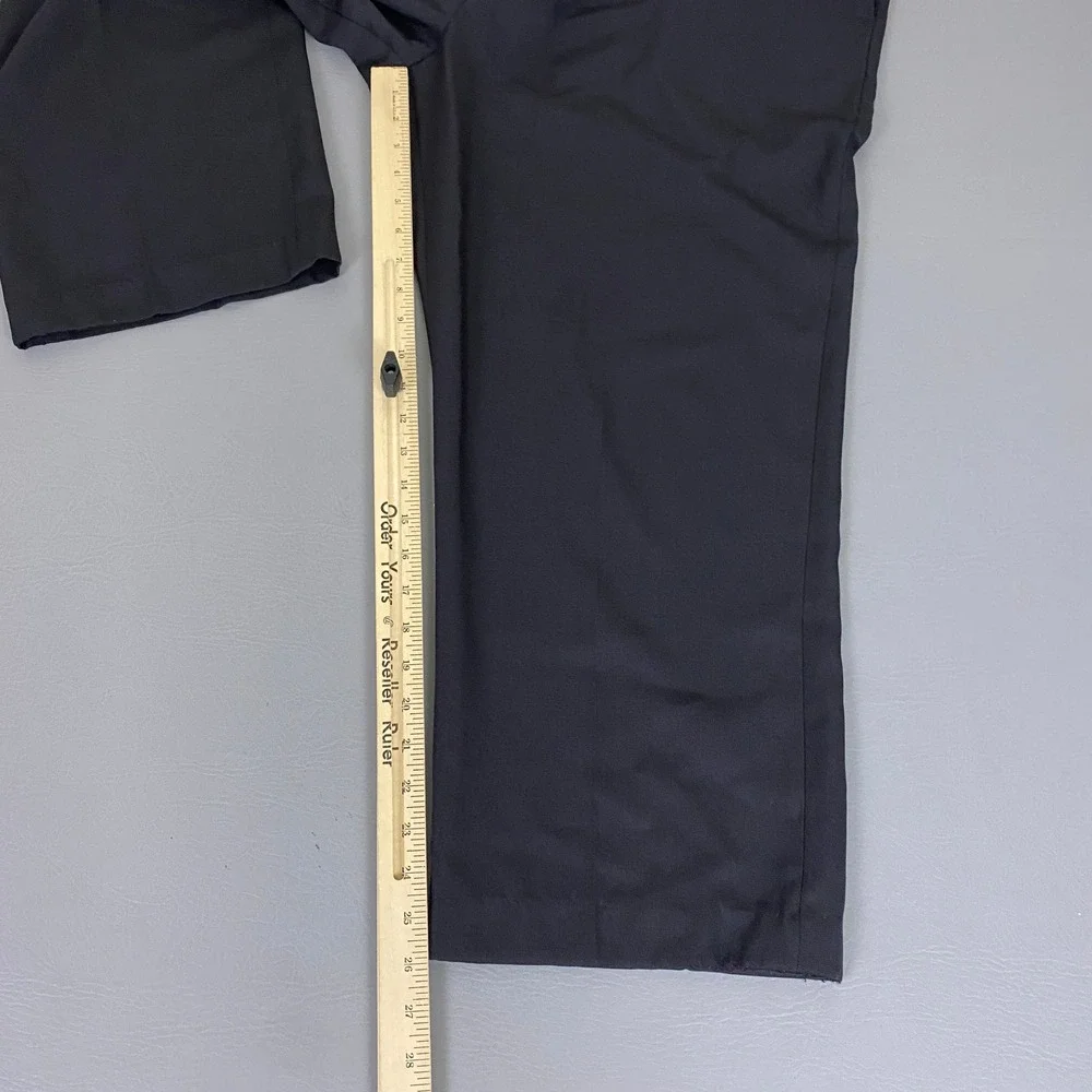 Botany 500 Dress Pants Men's Size 44x26 Black Flat Front Straight Leg Trousers *